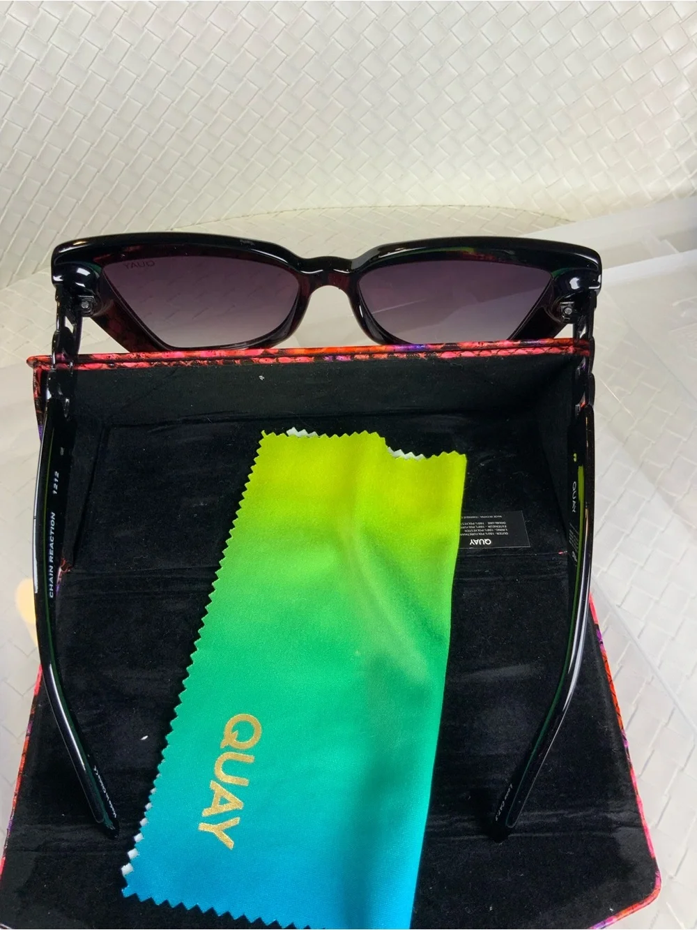Quay Australia Glossy Black Cat Eye Sunglasses